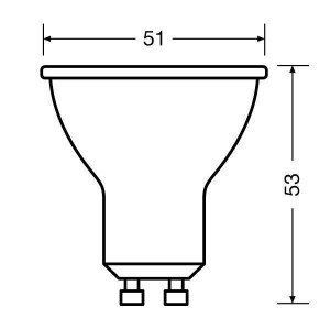 Osram Value PAR16 műanyag ház/5W/350lm/2700K/GU10/230V/36fok/70lm/W LED spot izzó 