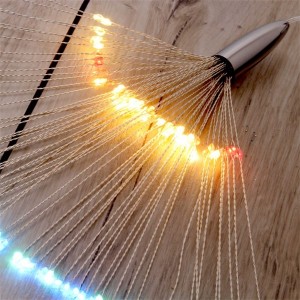 Tűzijáték stílusú fix fényű IPX3 szabványos/több színű/120db LED-es/napelemes fénydekoráció 