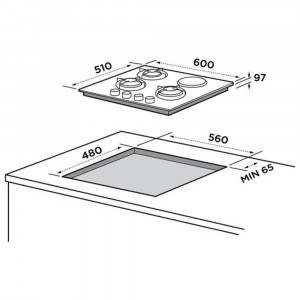 Midea MG60A021MX-HR Beépíthető kombinált főzőlap