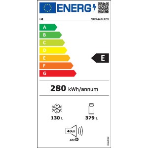 LG GTF744BLPZD Felülfagyasztós hűtőszekrény