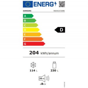 SAMSUNG RB34C672DBN/EF Alulfagyasztós hűtőszekrény