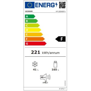 Heinner HF-205WDF+ Felülfagyasztós hűtőszekrény