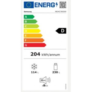 Samsung RB34C7B5DS9/EF Alulfagyasztós No Frost hűtőszekrény