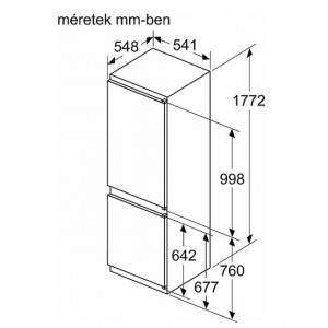 Bosch KIV865SE0 Beépíthető kombinált hűtőszekrény