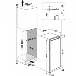 Whirlpool ARG 86121 Beépíthető hűtőszekrény