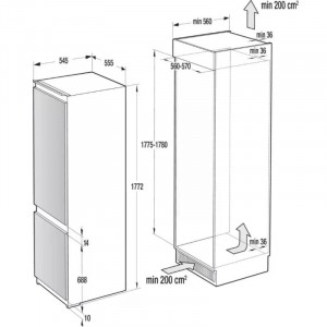 Gorenje NRKI418EP1 Beépíthető Alulfagyasztós hűtőszekrény