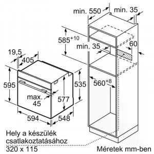 Bosch HBG7741W1 Beépíthető Sütő 14 funkcióval