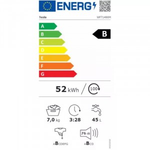 TESLA WF71490M Elöltöltős mosógép B Energiaosztály, 7 kg Elöltöltős keskeny mosógép