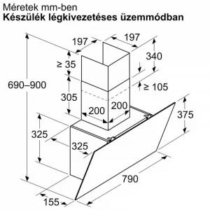 BOSCH DWK85DK60 Beépíthető kürtős páraelszívó