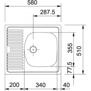 Franke ETN 611-58 Rozsdamentes mosogatótálca