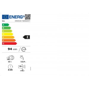 Beko DIN35320 Beépíthető 13 terítékes mosogatógép