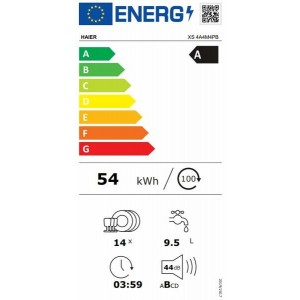 HAIER XS 4A4M4PB Integrált inverter mosogatógép, 14 teríték, 10 program
