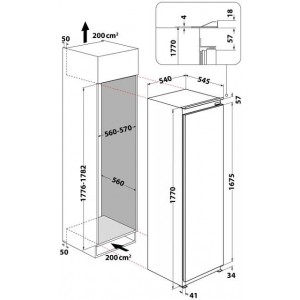 Whirlpool WHSD18A073C1 P Beépíthető hűtőszekrény