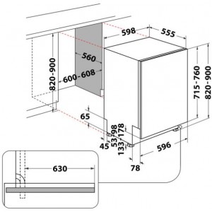 WHIRLPOOL WH8IPB14AM6L0 Beépíthető mosogatógép