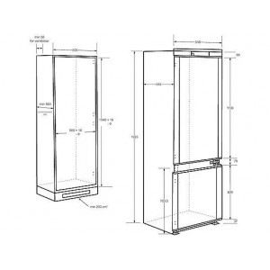 Haier HBW5519E beépíthető kombinált hűtőszekrény