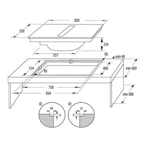 HISENSE HEH8443BSCWF1 Beépíthető indukciós főzőlap beépített páraelszívóval