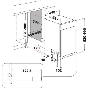 WHIRLPOOL WH6UB10BS7A0X Beépíthető mosogatógép