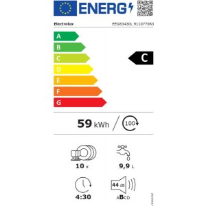 ELECTROLUX EEG63430L Beépíthető keskeny mosogatógép QuickSelect,10 teríték, Fénypont a padlón, inverter