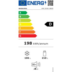 Whirlpool WHK 26363 XBR5E Alulfagyasztós hűtőszekrény