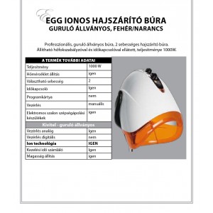 Ceriotti EGG Ionic Hajszárító búra fekete 