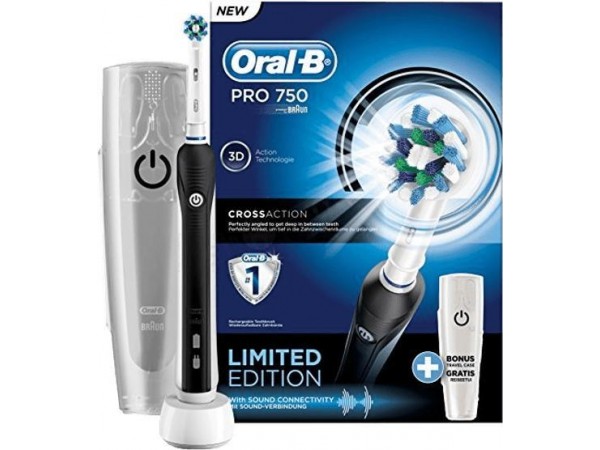 Oral-B PRO 750 elektromos fogkefe CrossAction fejjel + utazó tok elektromos fogkefe