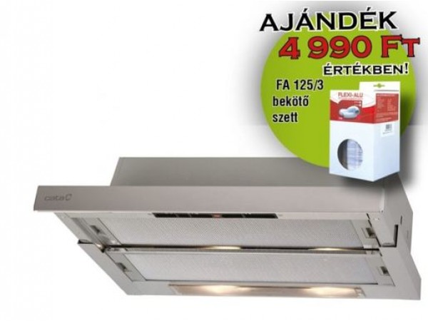 CATA TF-5260 X/L Teleszkópos páraelszívó + FA125/3 bekötő szett 