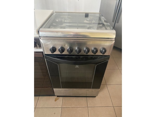 Használt Indesit inox kombinált tűzhely [H8466] 