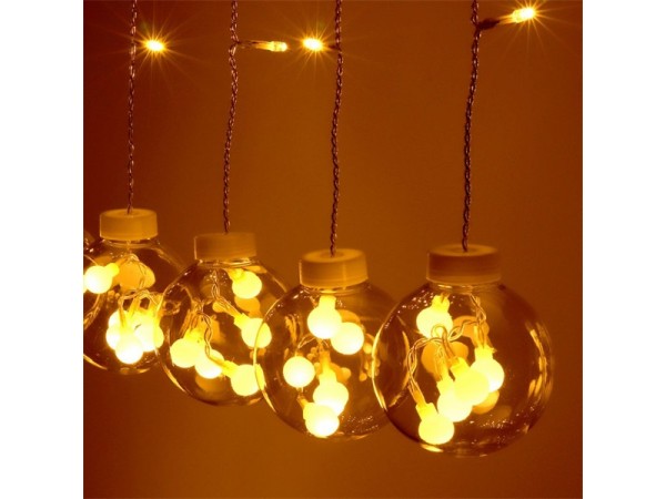 Iris Gömb alakú 8 programos/2,5m/távirányítós/meleg fehér/12db LED-es USB-s fénydekoráció Iris Gömb alakú 8 programos/2,5m/távirányítós/meleg fehér/12db LED-es USB-s fénydekoráció