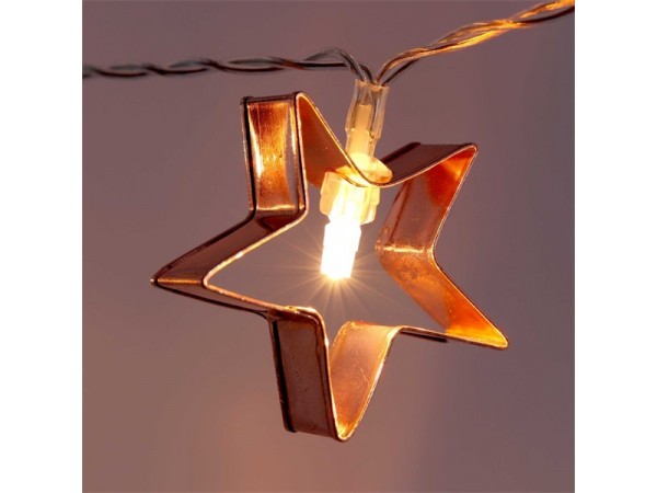 Iris Csillag alakú fém/4m/meleg fehér/20db LED-es/USB-s fénydekoráció Iris Csillag alakú fém/4m/meleg fehér/20db LED-es/USB-s fénydekoráció