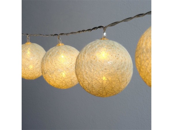 Iris Gömb alakú 6cm/színes fonott/1,5m/meleg fehér/10db LED-es/USB-s fénydekoráció Iris Gömb alakú 6cm/színes fonott/1,5m/meleg fehér/10db LED-es/USB-s fénydekoráció