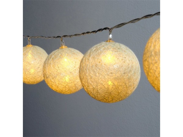 Iris Gömb alakú 6cm/színes fonott/3m/meleg fehér/20db LED-es/USB-s fénydekoráció Iris Gömb alakú 6cm/színes fonott/3m/meleg fehér/20db LED-es/USB-s fénydekoráció