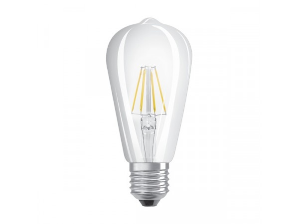 Osram Star átlátszó üveg búra/4,5W/470lm/2700K/E27 LED Edison körte izzó Osram Star átlátszó üveg búra/4,5W/470lm/2700K/E27 LED Edison körte izzó