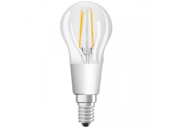 Osram Star+ GLOWdim átlátszó üveg búra/4,5W/470lm/2700K/E14 szabályozható LED kisgömb izzó Osram Star+ GLOWdim átlátszó üveg búra/4,5W/470lm/2700K/E14 szabályozható LED kisgömb izzó