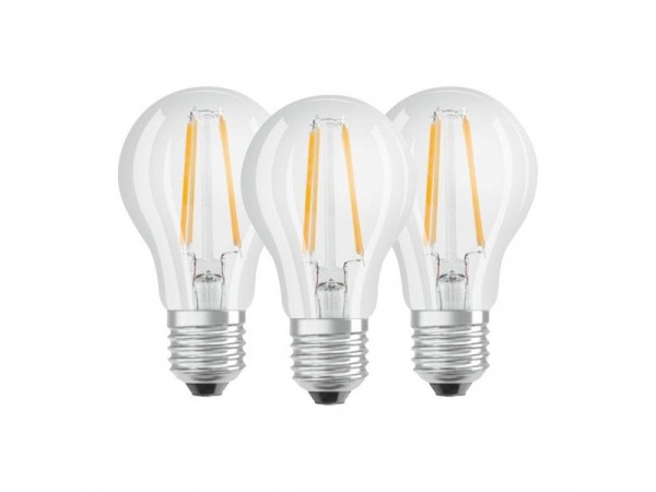 Osram Base átlátszó üveg búra/7W/806lm/2700K/E27/dobozos LED körte izzó 3 db Osram Base átlátszó üveg búra/7W/806lm/2700K/E27/dobozos LED körte izzó 3 db