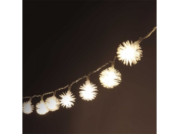 Zúzmara alakú 3cm/5m/meleg fehér/50db LED-es/3xAA elemes fénydekoráció Zúzmara alakú 3cm/5m/meleg fehér/50db LED-es/3xAA elemes fénydekoráció