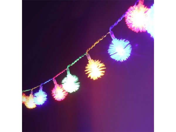 Zúzmara alakú 3cm/10m/több színű/80db LED-es/USB-s fénydekoráció Zúzmara alakú 3cm/10m/több színű/80db LED-es/USB-s fénydekoráció
