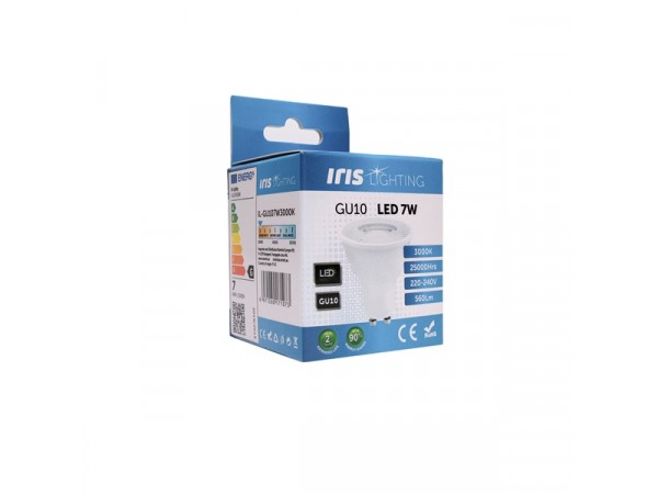Iris Lighting GU10 7W 560lm 3000K LED fényforrás Iris Lighting GU10 7W 560lm 3000K LED fényforrás