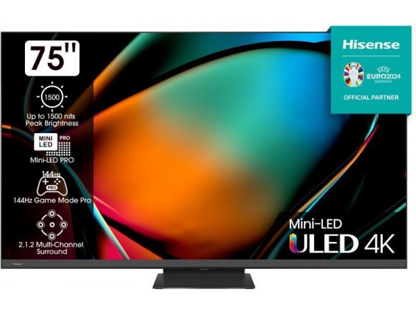 HISENSE 75U8KQ 4K UHD Smart Mini-LED ULED televízió, sötétszürke, 189 cm HISENSE 75U8KQ 4K UHD Smart Mini-LED ULED televízió, sötétszürke, 189 cm