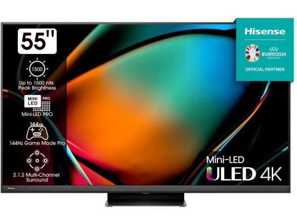 HISENSE 55U8KQ 4K UHD Smart Mini-LED ULED televízió, sötétszürke, 139 cm HISENSE 55U8KQ 4K UHD Smart Mini-LED ULED televízió, sötétszürke, 139 cm