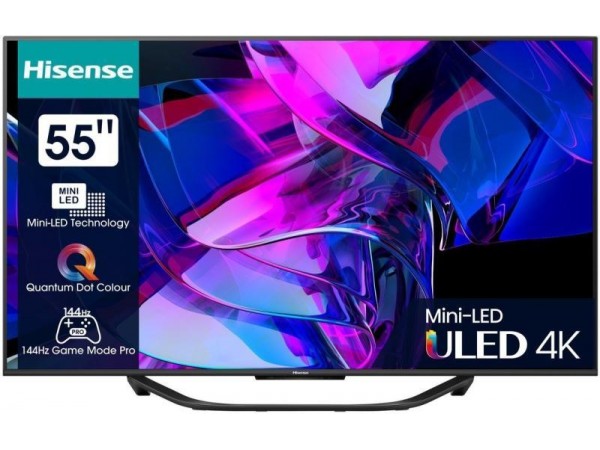 HISENSE 55U7KQ 4K UHD Smart Mini-LED ULED televízió, sötétszürke, 139 cm HISENSE 55U7KQ 4K UHD Smart Mini-LED ULED televízió, sötétszürke, 139 cm