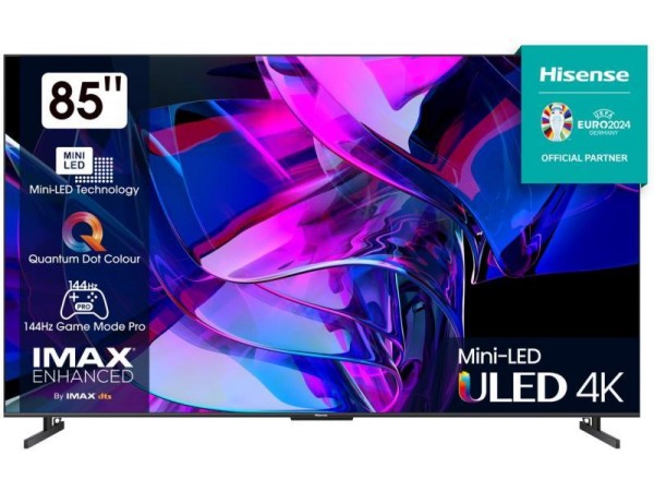 HISENSE 85U7KQ 4K UHD Smart Mini-LED ULED televízió, sötétszürke, 215 cm HISENSE 85U7KQ 4K UHD Smart Mini-LED ULED televízió, sötétszürke, 215 cm
